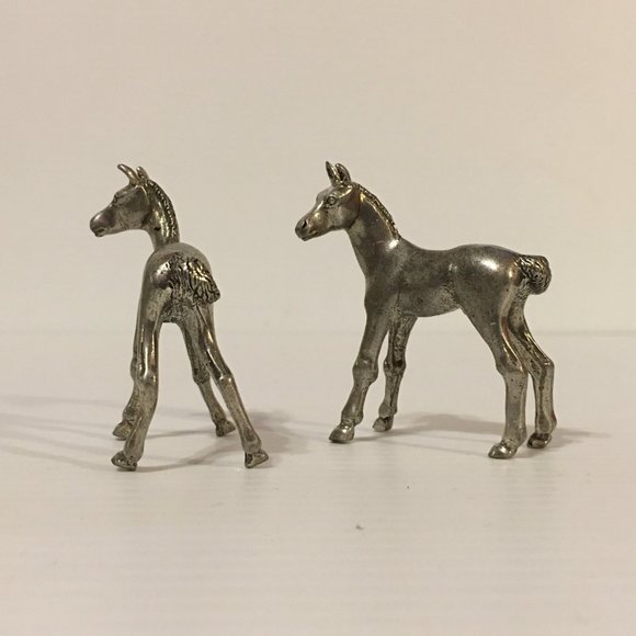 Vtg KIRK Pewter Horse Colt Pony Figurine 2.5" X 2 Collectable - Picture 5 of 6